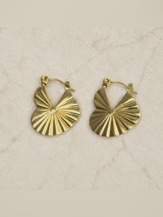 Jewelry - Gold Spiral Fan Hoop Earrings - Women Jewelry Steel 316L